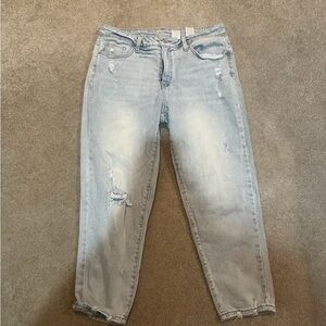 Time & Tru Light Wash Mid Rise Boyfriend Jeans